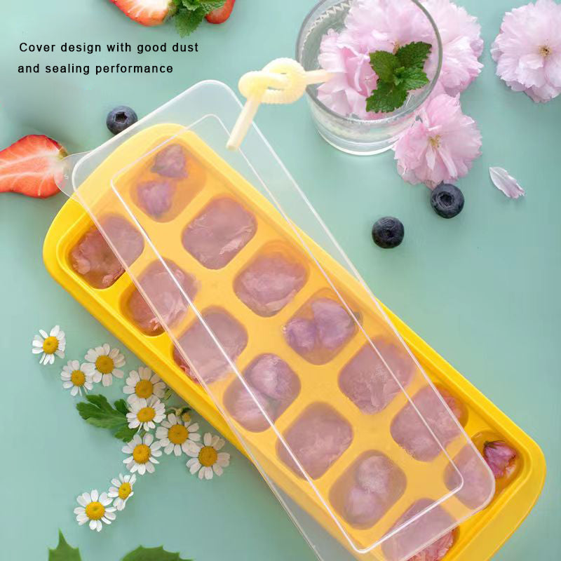 EAZHOP Ice cube moulds, Easy-Release Removable Lid, BPA Free, Stackable, for Summer drinks, DIY ice cream, 2Pcs