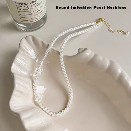 YouthnifY Imitation jewellery, Round Imitation Pearl Necklace Wedding Pearl Necklace for Brides