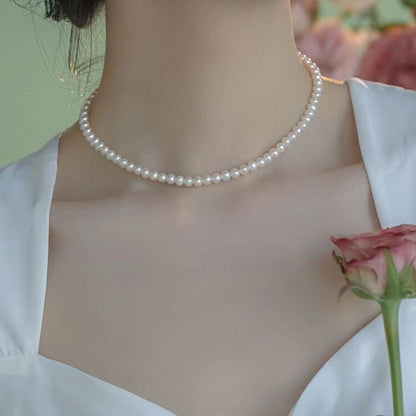 YouthnifY Imitation jewellery, Round Imitation Pearl Necklace Wedding Pearl Necklace for Brides