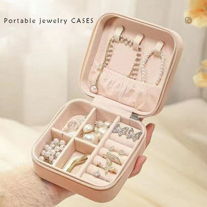 Floramos Jewellery cases, Mini Jewelry Travel Case, Portable Jewellery Box Gifts for Girls Women Pink 1- Pcs