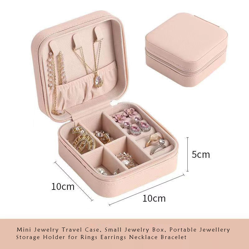 Floramos Jewellery cases, Mini Jewelry Travel Case, Portable Jewellery Box Gifts for Girls Women Pink 1- Pcs