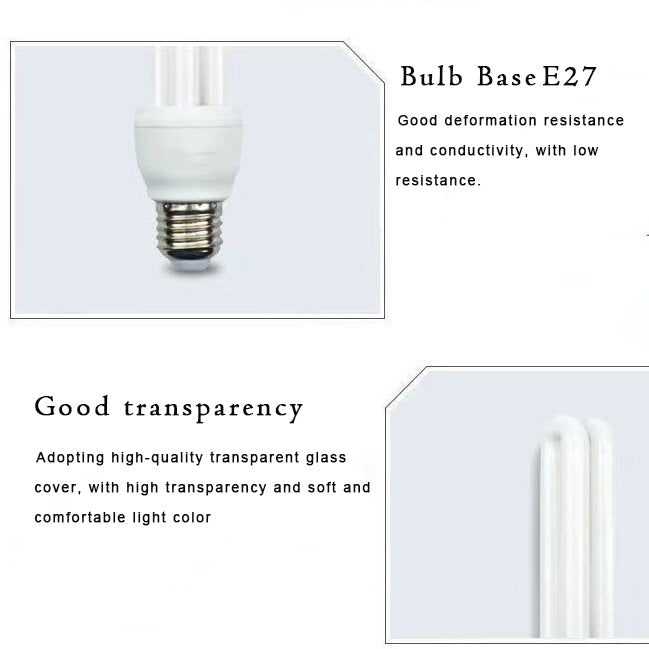 Heyworld Light bulbs LED U-Type E27 Energy Saving Lamp for Home Lighting White 85-265V 32W 1Pcs