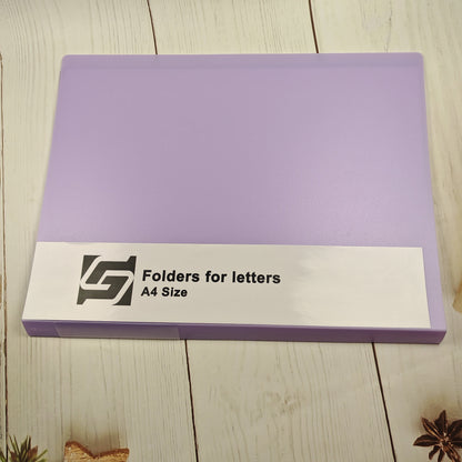 Folders for letters A4 Size File Folders, Office supplies, storage file Folders, Light purple, 5Pcs