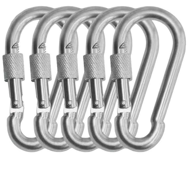 Linkup Metal hardware, carabiners of metal, 304 Stainless Steel Snap Hook Heavy Duty Carabiner Clip for Carabiner Outdoor, 5 Pack