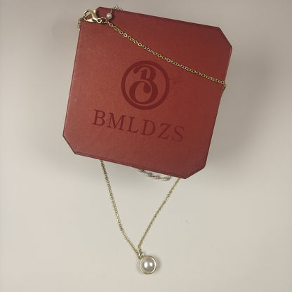 BMLDZS Necklaces Artificial Pearls Necklaces for Women Girls Trendy Herringbone Chain