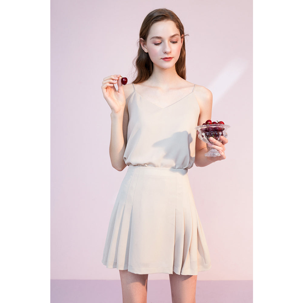 Pleated A-line half-length skirt female new style small fashion drape and thin suit short skirt