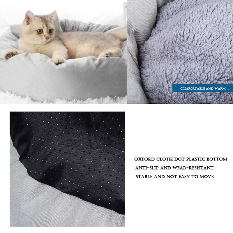 Olliwand Pet furniture, Warmful Cat Bed, Washable Pet Bed for Small Cats, Dogs & Rabbits