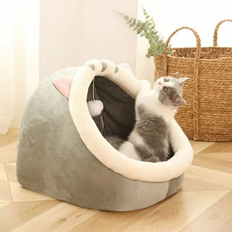 FYWMXIAJG Pet furniture, Beds for Indoor Small pet with Removable Cotton Pad, Super Soft (Grey)