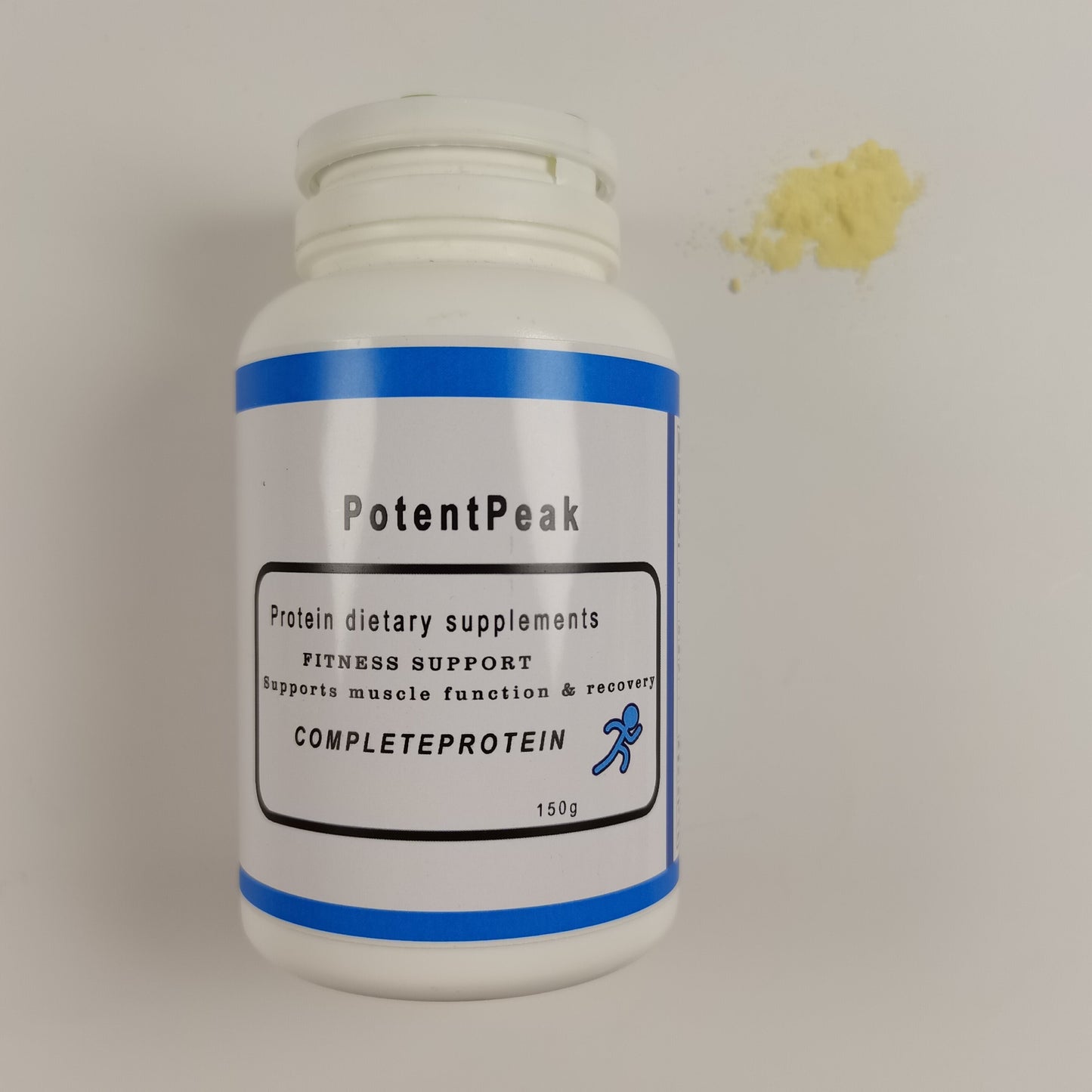 PotentPeak Protein dietary supplements for Muscle Function and Recovery Support, 150g Unflavored Powder, approximately 15 Day Supply