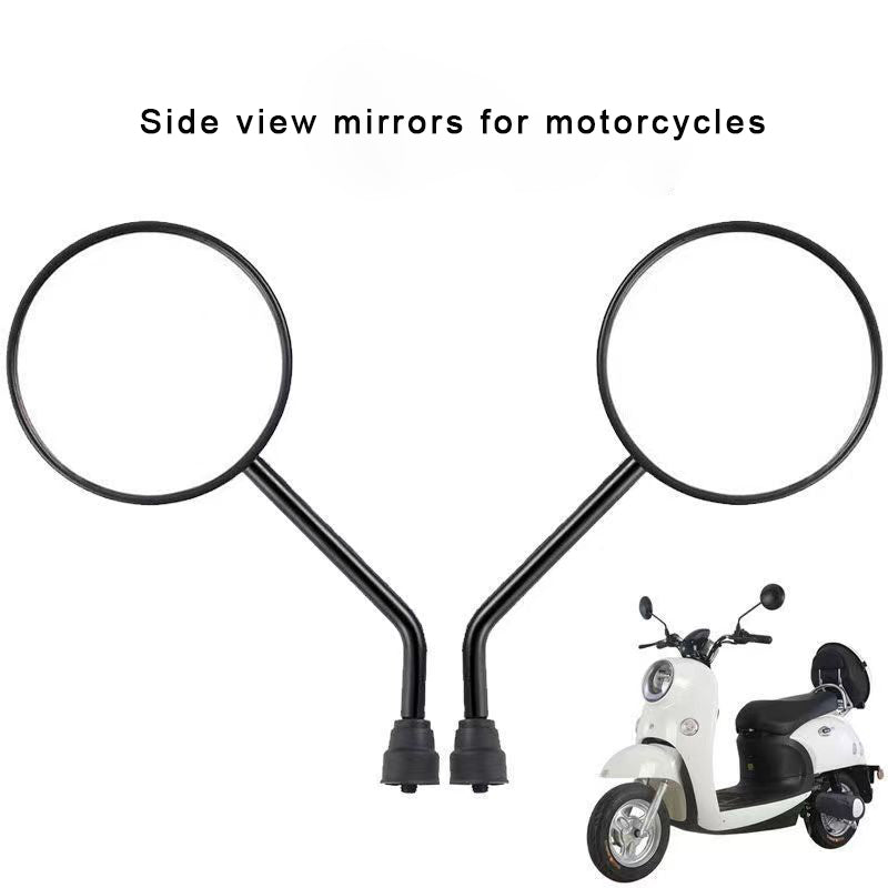 KZMPMT Side view mirrors for motorcycles, Motorcycle Side Mirror Round Rearview Mirror for Motorcycle 9.7CM(Black),1pcs