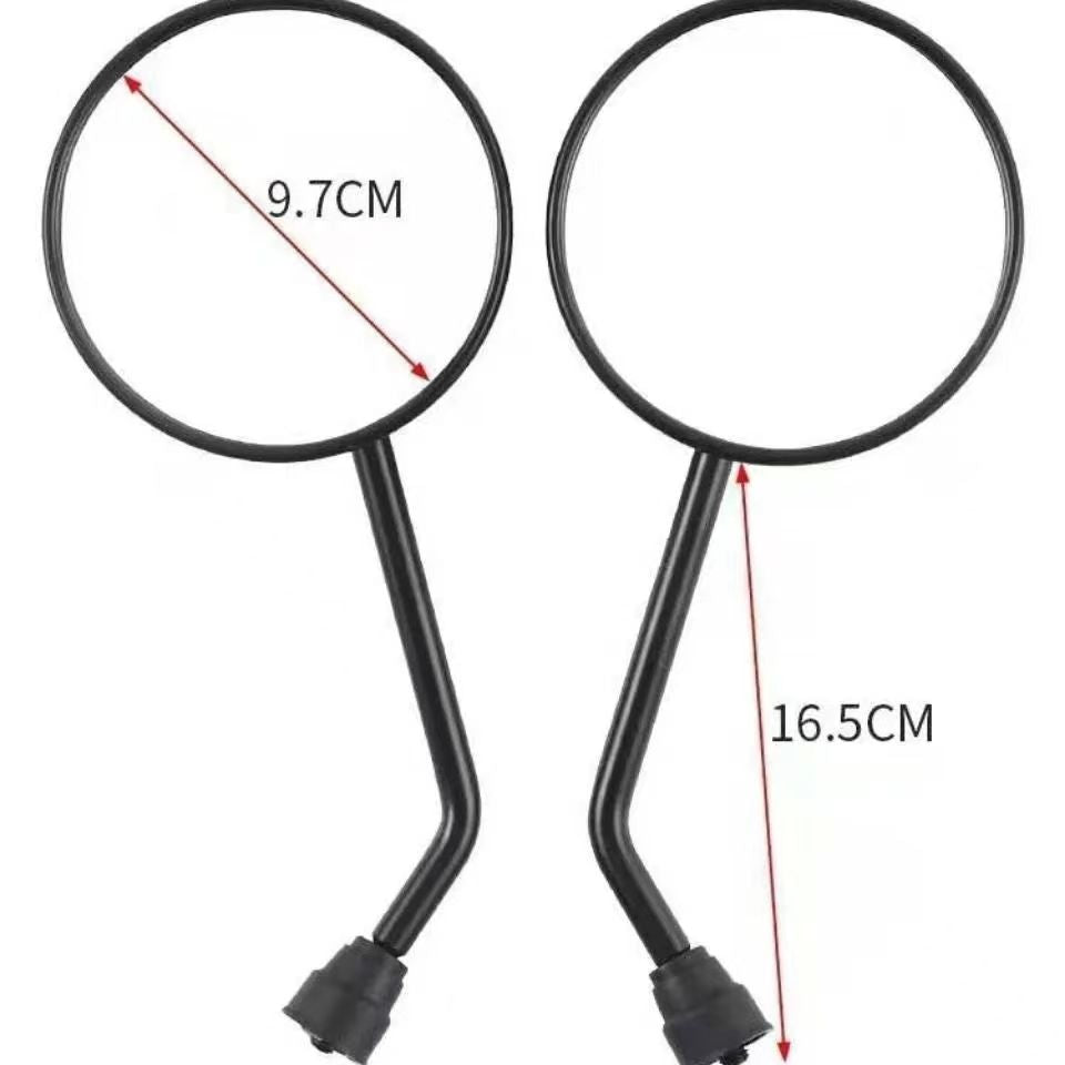 KZMPMT Side view mirrors for motorcycles, Motorcycle Side Mirror Round Rearview Mirror for Motorcycle 9.7CM(Black),1pcs