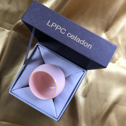 LPPC celadon Tea sets, 60ml Sakura pink small teacup for Office, Home, Gifts, 2 Pack