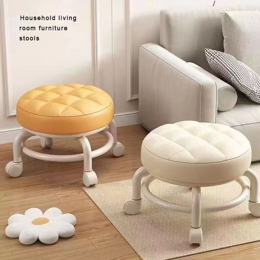 Zerpod Living room furniture, Household living room stool, universal wheel stool, waterproof leather stools