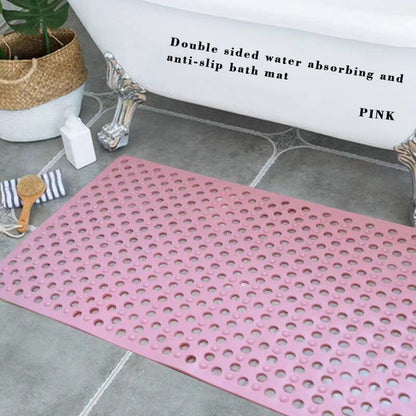 LEA JADE bath mats, Silicone Shower Mat, Non-Slip Bath mats with Strong Suction Cups Drain Holes Extra Soft