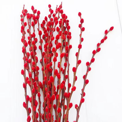 Kvgizpo  Artificial flower arrangements 30 pieces of red willows, used as artificial flowers for wedding flower arrangement, party decoration, Christmas, and home decoration.