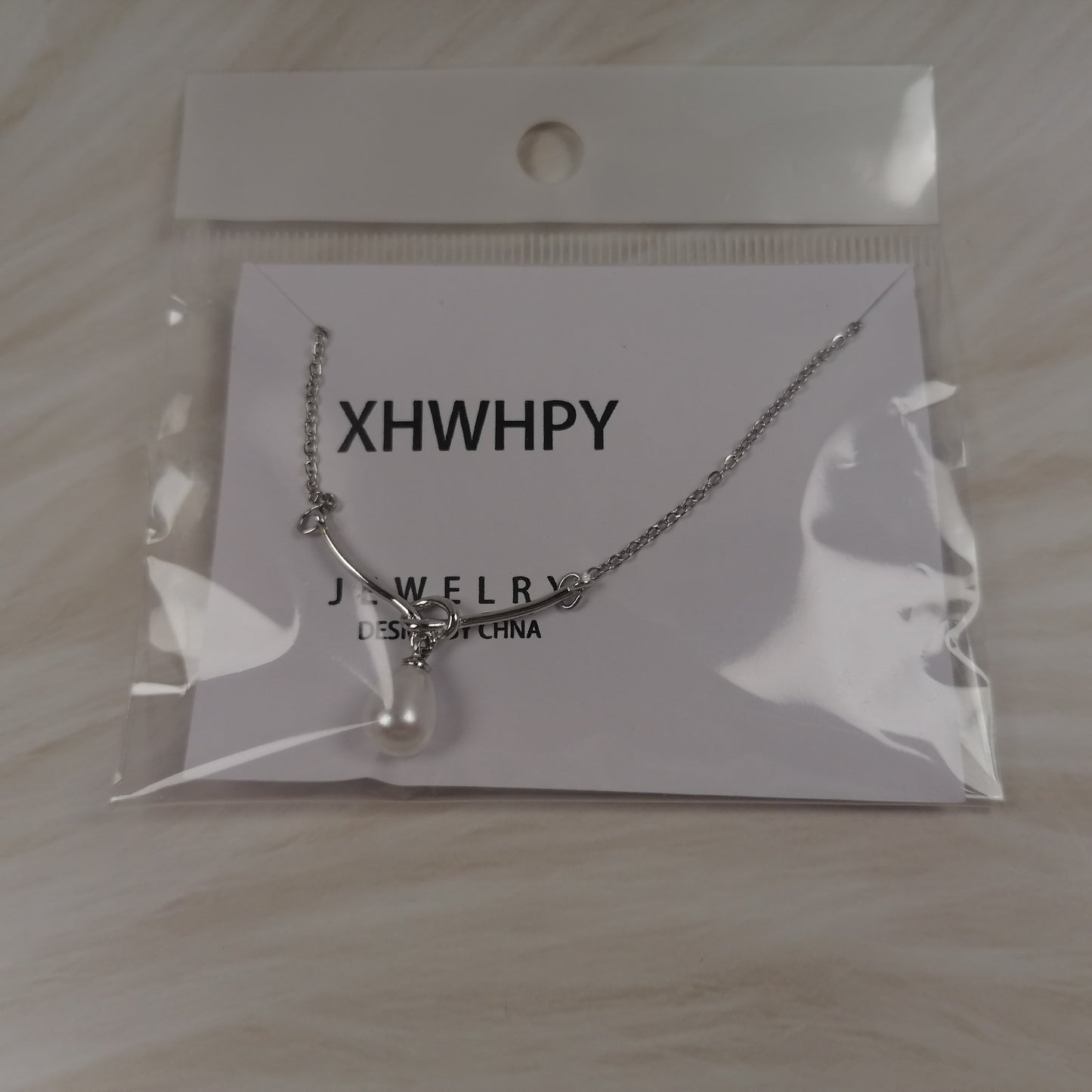 XHWHPY Neck chains Simple daily routine, freshwater pearl necklace, women's silver pendant