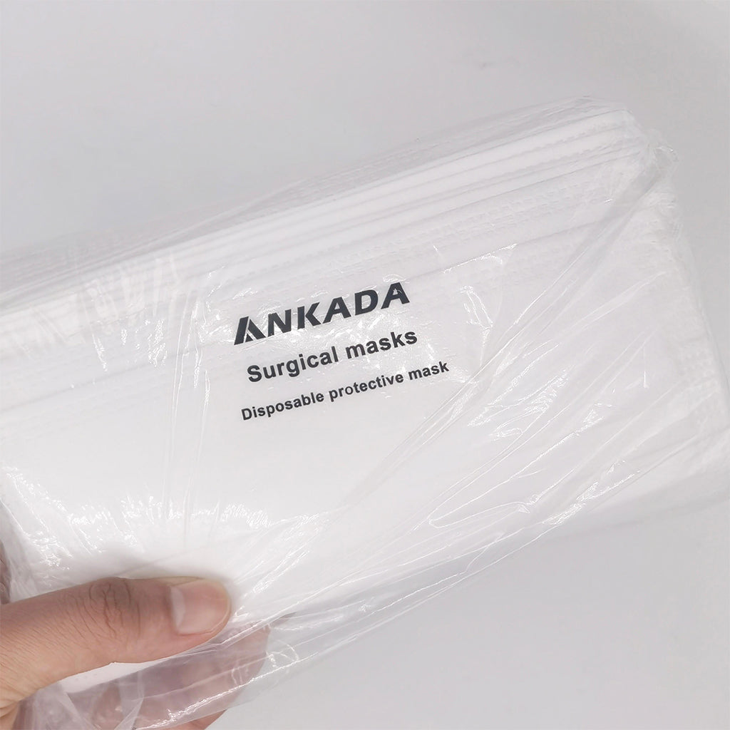 ANKADA 50 Pack Disposable Face Mask 3Ply Ear Loop Dust Msk