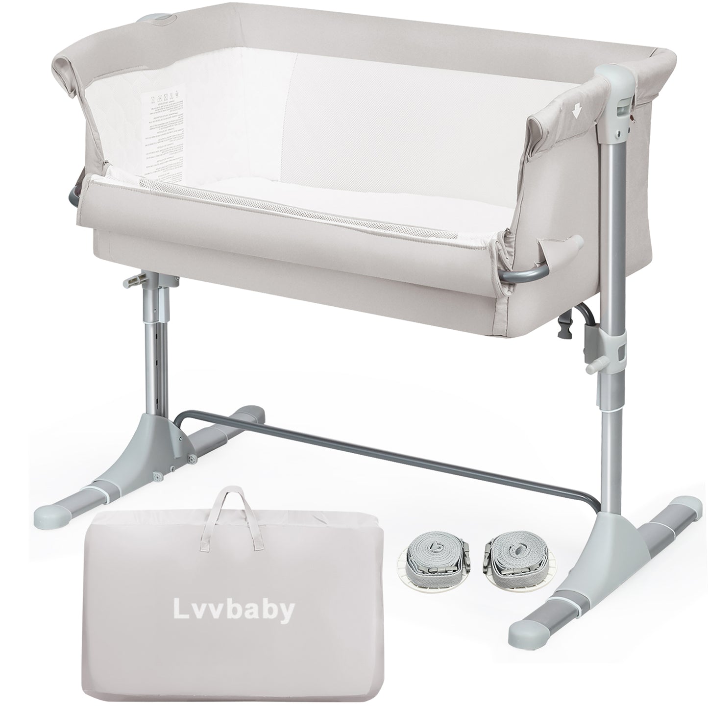 Lvvbaby Portable Cots for babies Side Sleeper Infant Travel Bassinet