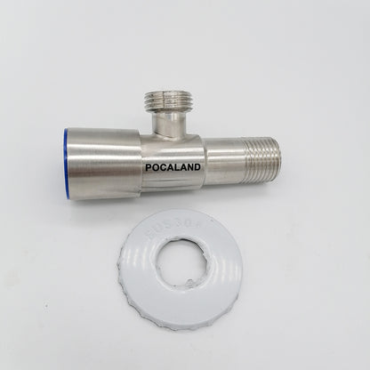 POCALANDV Metal L-adapter with Shut-off Valve Winged 2-way L Connector Nickel Finish