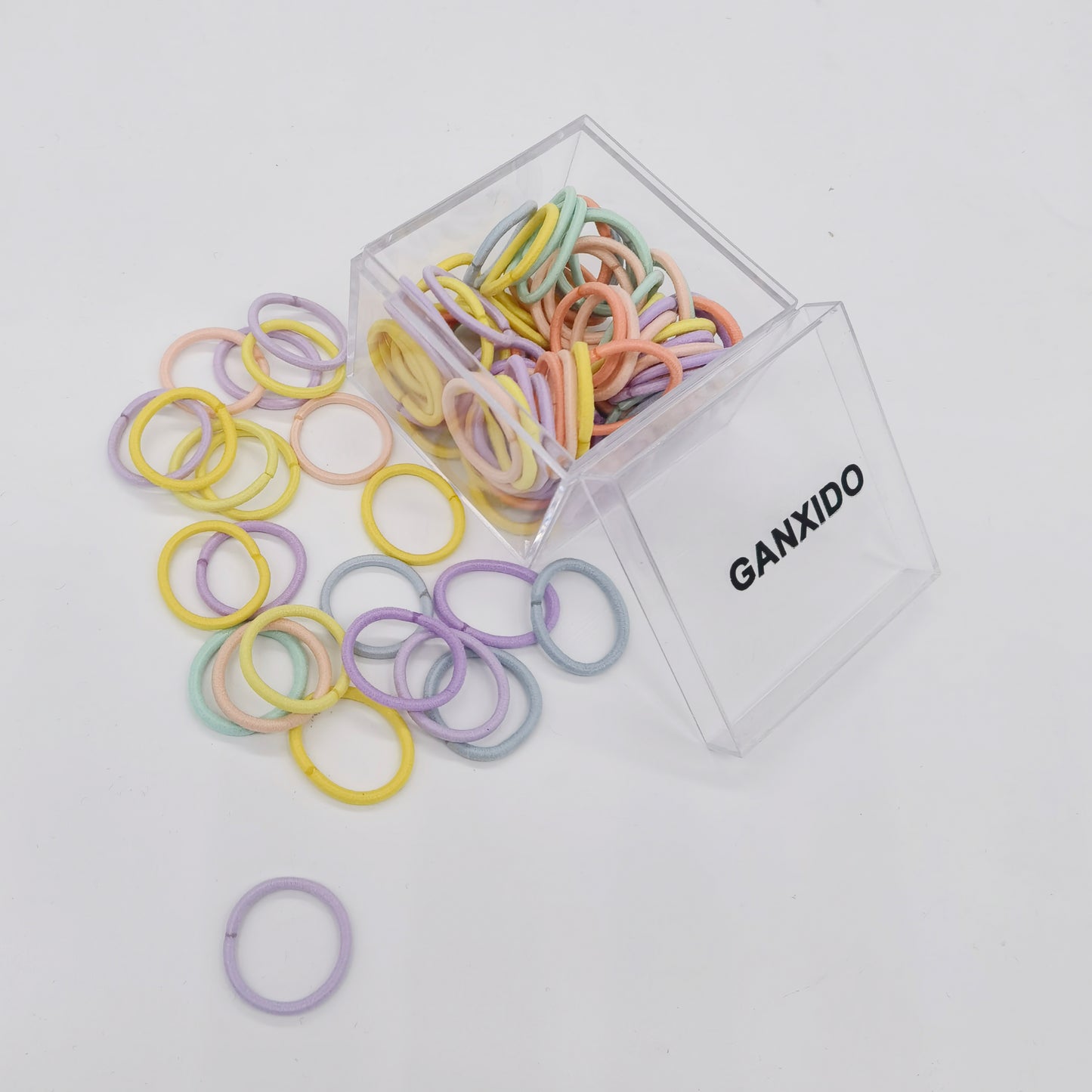 GANXIDO Fashion 100pcs Children Headwear Candy Colored 2CM Elastic Ponytail Holders Accessories For Girls Kids Rubber Bands Tie Gum