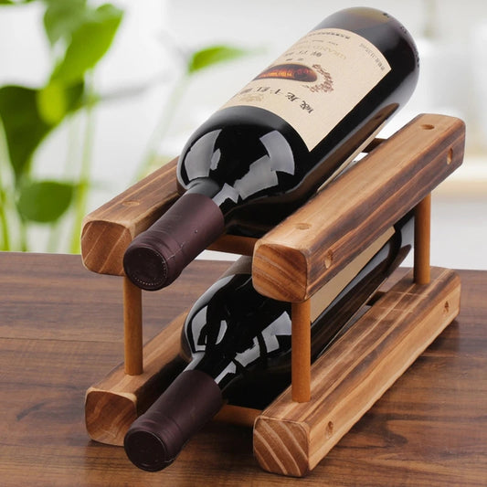 Hirusticate Detachable wooden table top wine rack can hold 2 bottles of wine rack freestanding countertop wine cabinet wine rack
