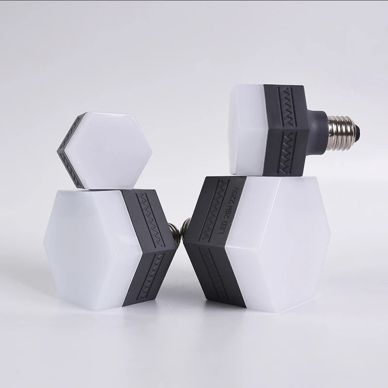 ZZHOB Interior corridor bedroom living room hexagonal cube gray led bulb