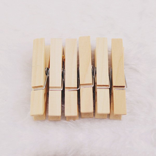 XCVBNM 50Pcs Mini Natural Wooden Clip Clothes DIY Photo Paper Peg Pin Clothespin Craft Clips Wood Clamp