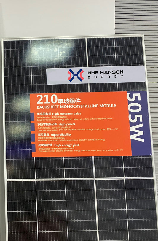 NHE HANSON ENERGY 505 Watt Monocrystalline Solar Panel Module PV Charger for RV Battery Boat Caravan and Other Off-Grid Applications, Single (Compact Design)