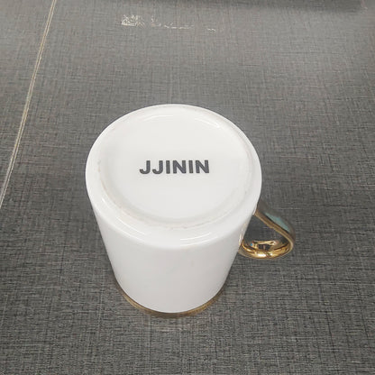 JJININ  350ml Mugs Coffee Cups Ceramic Nordic Style Office Gold Handle Mug Household Milk Tea Coffee Cup Drinkware