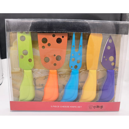 Kitchen Gadgets Stainless Steel Cheese Knife Multicolored Handle Pizza Cutter