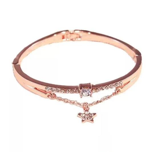 lwzsyap New Bracelet Rose Gold Silver Five-pointed Star Diamond Metal Women's Bracelets Art Student Bracelet Jewelry