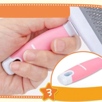 QianZhou-Uk DOG BRUSH & CAT BRUSH SELF CLEANING DOG SLICKER BRUSH EASY TO CLEAN PET GROOMING BRUSHES SHEDDING GROOMING TOOLS FOR DOGS & CATS WITH LONG OR SHORT HAIR