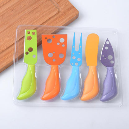 Kitchen Gadgets Stainless Steel Cheese Knife Multicolored Handle Pizza Cutter