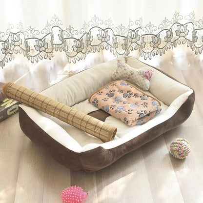 signamitto Soft Calming Dog Bed with Bone Decal for small and large dogs