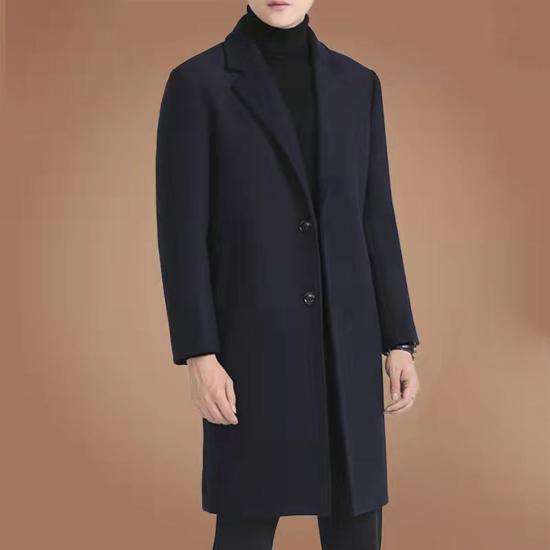 x.wawa Men Wool Long Length Trench Coat Parka Outwear Overcoat Autumn Winter