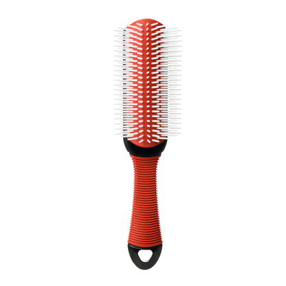 evetree 9-Row Non-Slip Detangling Hair Brush Red