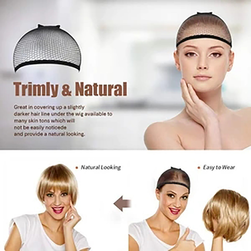 Mylene Hair Wig caps 6 pieces of mesh wig caps mesh lining knit caps ladies wig caps (brown, beige, black, two pieces of each)