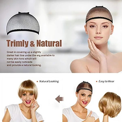 Mylene Hair Wig caps 6 pieces of mesh wig caps mesh lining knit caps ladies wig caps (brown, beige, black, two pieces of each)