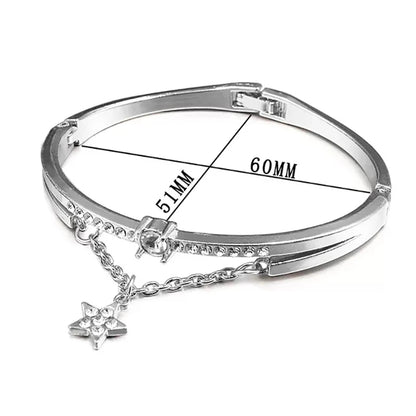 lwzsyap New Bracelet Rose Gold Silver Five-pointed Star Diamond Metal Women's Bracelets Art Student Bracelet Jewelry