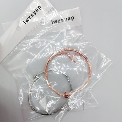 lwzsyap New Bracelet Rose Gold Silver Five-pointed Star Diamond Metal Women's Bracelets Art Student Bracelet Jewelry