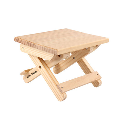 Giv Smil Wooden Folding Stool Portable Foldable Household Step Stool for Indoor and Outdoor Use