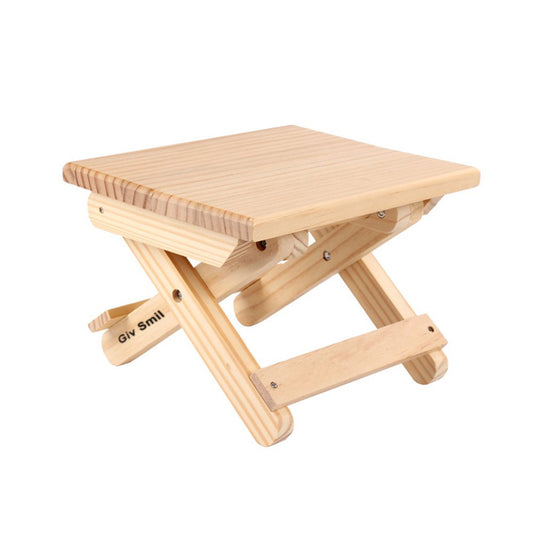 Giv Smil Wooden Folding Stool Portable Foldable Household Step Stool for Indoor and Outdoor Use