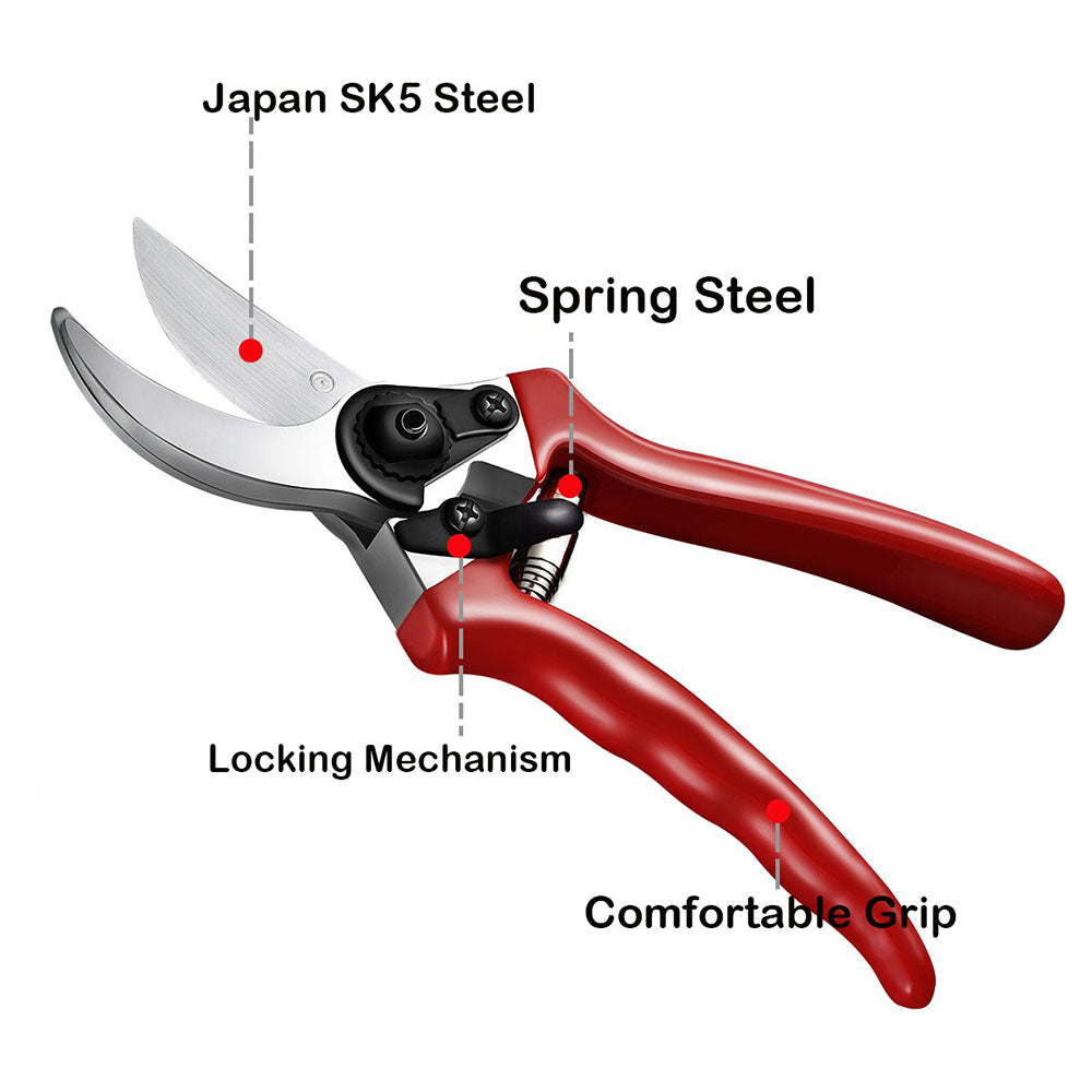 JUVCOT 8 inch Pruning Shears Cutter Home Gardening Plant Scissor Branch Garden Pruner