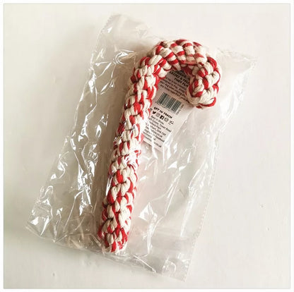 ZYHZJC Pet toys Christmas cane Toy set Cotton cord woven teeth cleaning molar dog toys