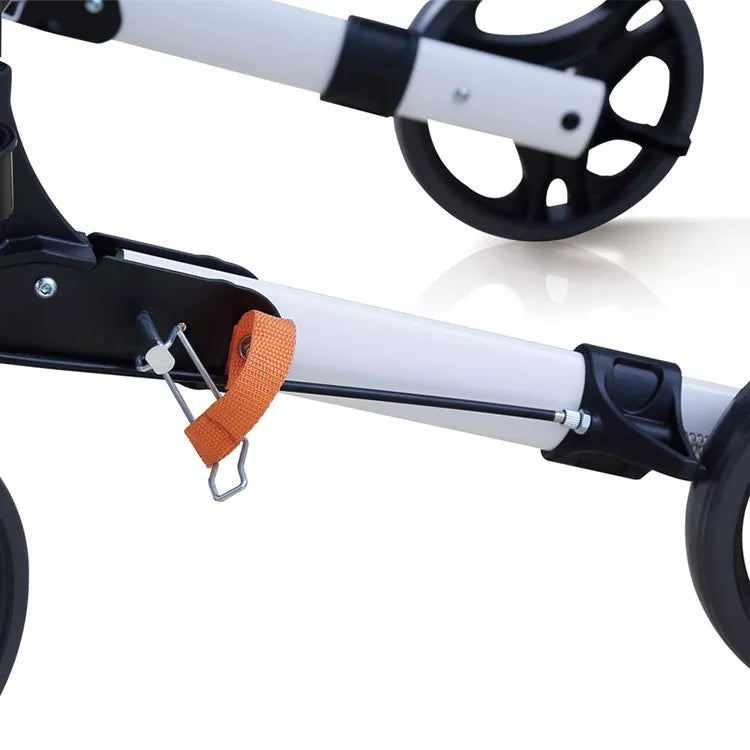 Old People Shopping Cart Aluminium Rollator Folding Rolling Walker With Seat