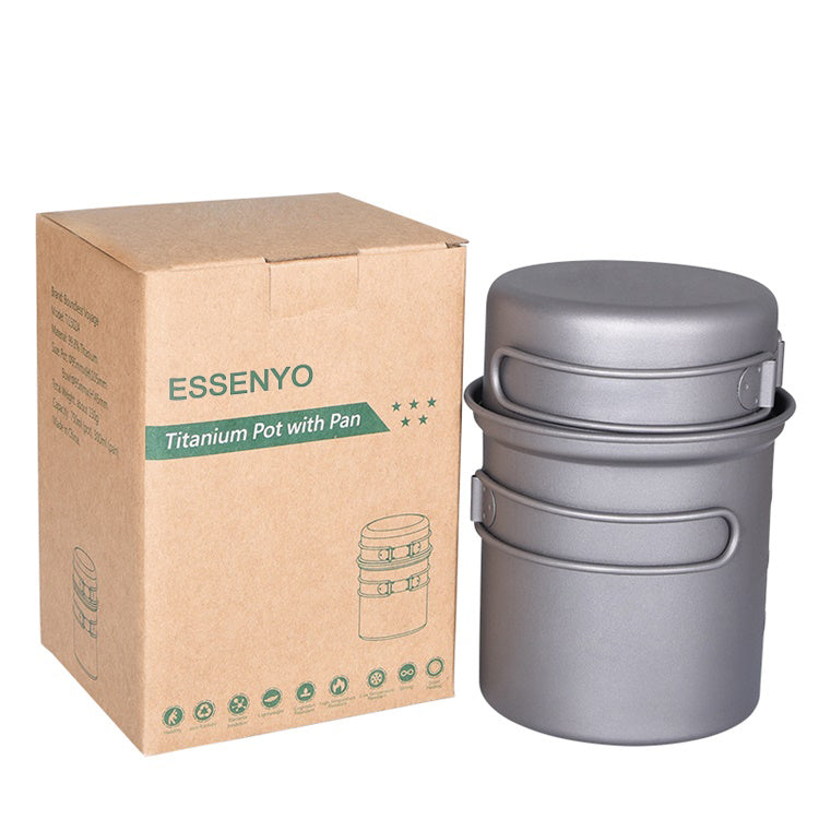 ESSENYO Portable Camping cookware Mess Kit Non-Stick Cookset Perfect Outdoor Cooking equipment for Backpacking Hiking