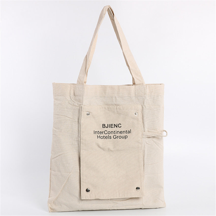 BJIENC Custom Reusable Shopping Foldable Cotton Canvas Bag