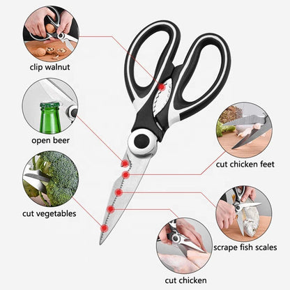 JUVCOT Kitchen Shears Heavy Duty Ultra Sharp Multi-Function Kitchen Scissors with Comfortable Handle