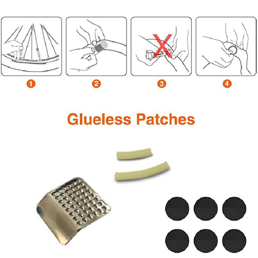 AZLIXLH 6Pcs Bicycle Tire Patch Repair Tool Tire Protection Rubber-free Adhesive Fast Drying Fast Tire Inner Tube No Rubber Patch 25mm