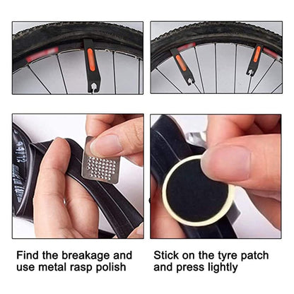 AZLIXLH 6Pcs Bicycle Tire Patch Repair Tool Tire Protection Rubber-free Adhesive Fast Drying Fast Tire Inner Tube No Rubber Patch 25mm